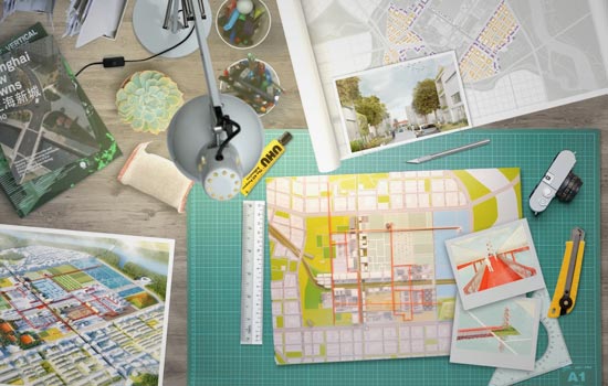 Urban Planning Animation Presentation Architects Desk | MVRDV - Tongzhou Eco-Campus Playhou.se Playhouse 2D Motion Graphics AE Video Presentation