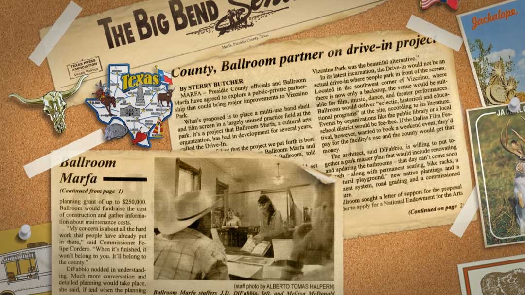 Architectural Communications Visual Storytelling Architecture Multimedia animation narrative motion graphics Marfa Texas Ballroom Marfa Drive-in MOS Michael Meredith Hilary Sample - Playhou.se Playhouse