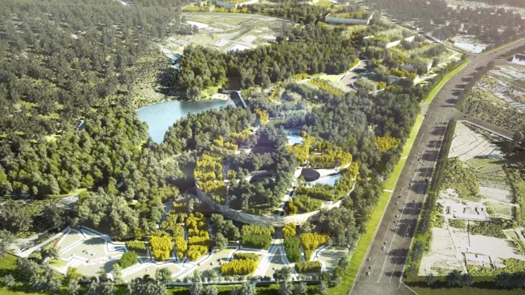 Architectural Animation Multimedia | MVRDV - Lifted Nature China natural history museum multimedia presentation branding visual identity communications archviz multimedia presentation 3d rendering visual storytelling 2D motion graphics playhou.se playhouse