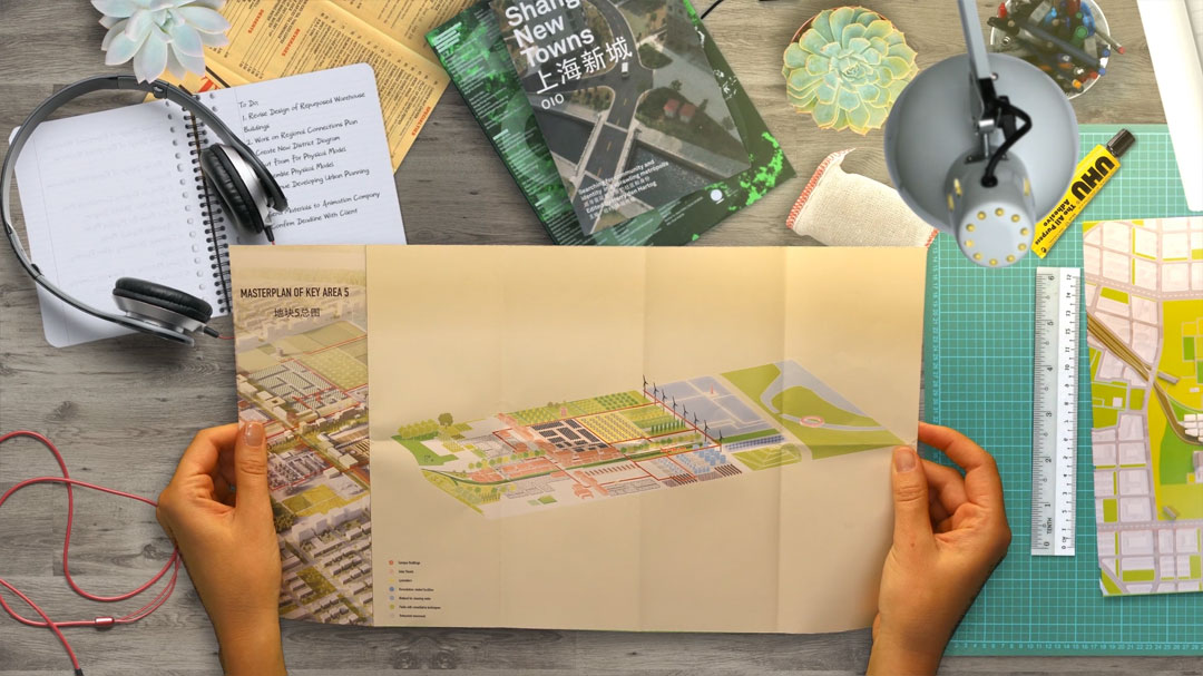 Architects Desk Urban Planning Presentation | MVRDV Tongzhou Eco-Campus  通州生态园区 beijing china 2D multimedia 3D animation motion graphics after effects video archviz visual storytelling architectural communications Playhou.se playhouse