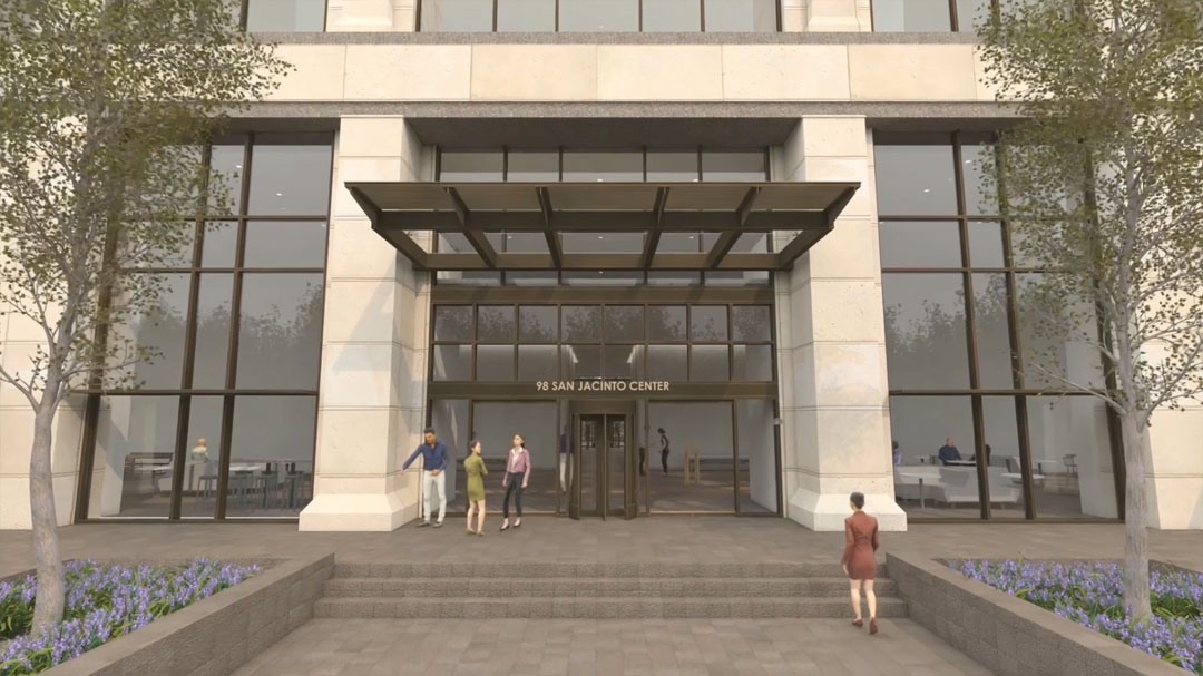 3d walkthrough animation flythrough rendering Cousins Properties Zeigler Cooper 98 San Jacinto Interior Design Austin Texas Rennovation 3d walkthrough animation flythrough rendering 3dsmax vray developer building video austin texas downtown playhou.se playhouse